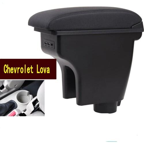 For Chevrolet Aveo T200 / T250 2002-2011 Rotatable Top Leather Center Console Storage Box Armrest Cup Arm Rest 2008 2009 2010