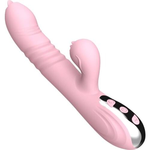 Dildo Double Suction Tongue Vibrator Clitoris Stimulation Rotary Vibrator Dildo G-Spot Heating Vibration Adult Female Sex Toys