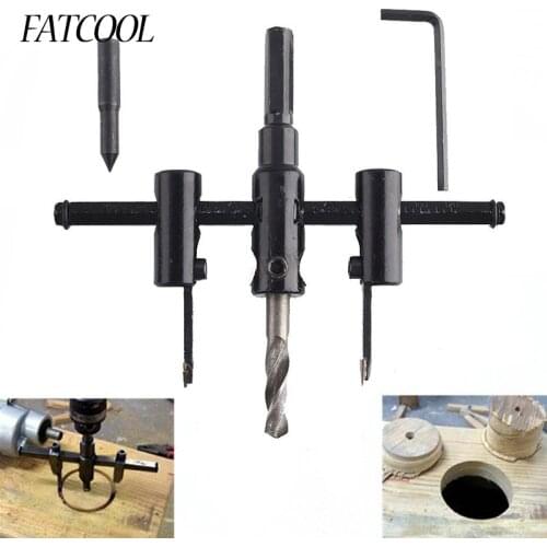 FATCOOL DIY Adjustable Circle Hole Saw Drill Bit Cutter Kit 40 -120mm Carbide Alloy Hand tools