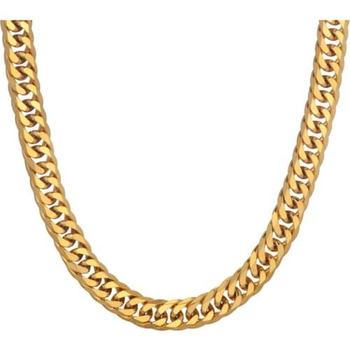 Hip Hop Heavy Miami Cuban Link Chain Necklaces 14mm Thick Gold Color Long Choker Neck Chains For Men/Women Jewelry Dropshipping
