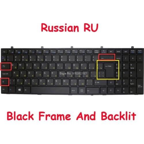 RU SW TR SP EST LA UK US Backlit Keyboard For CLEVO W670RBQ1 W670RZW1 W670RCQ1 W670RZQ W670SZQ W370ET W370SK W370SSQ W370ST