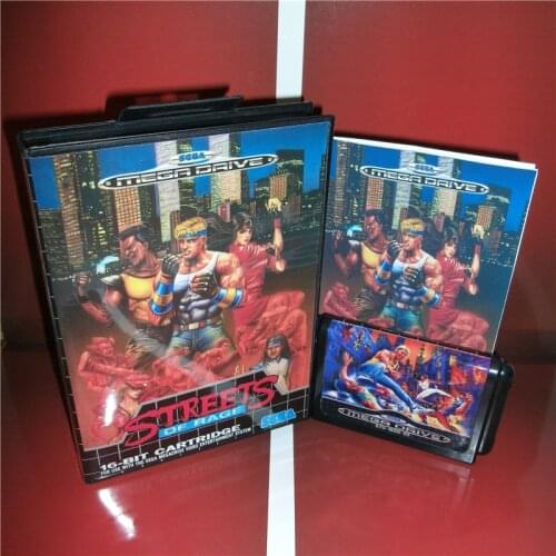 Streets of Rage EU Cover with box and manual For Sega Megadrive Genesis Video Game Console 16 bit card