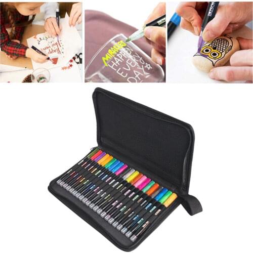 Outline Metallic Marker Pens 21 Colors Double Line Paint Permanent Marker Pens Outline Markers Sketching Artist Drawing Pens