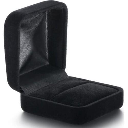 Classic Engagement Black Velvet Ring Box Jewelry Display Storage Wedding Ring Box Valentines Day Gift Boxes Wholesale 60pcs/lot
