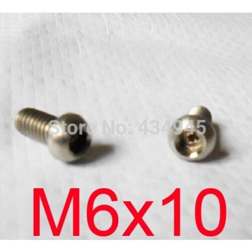 M6x10 M6 thread 10mm length button head Gr2 Ti bolts cup head HEX SOCKET Titanium screw,round head