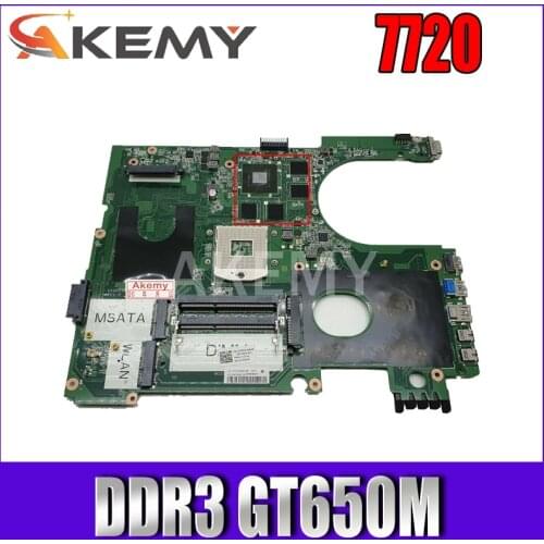Akemy For Dell Inspiron 17R 7720 Laptop Motherboard DA0R09MB6H1 CN-072P0M 072P0M DDR3 GT650M Discrete graphics