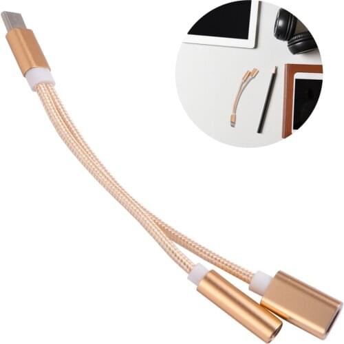 Fashion Type-C Earphone Adapter Creative 2 in 1 Adapter Earphone Charging Converter