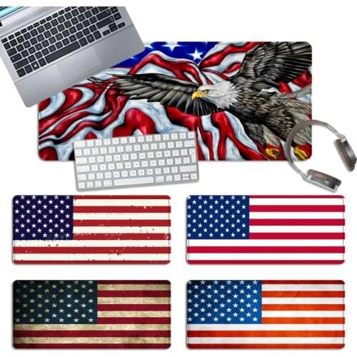 Trendy USA American flag Gaming Mouse Pad Gaming MousePad Large Big Mouse Mat Desktop Mat Computer Mouse pad For Overwatch
