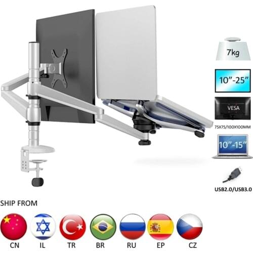 OA-7X Multimedia Desktop long arm 25inch LCD Monior Stand Laptop Holder Stand Table Full Motion Double Monitor Mount