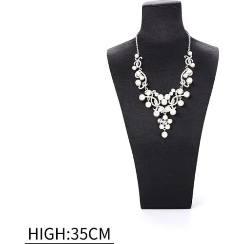 New Female Modal Black Brushed Bust Portrait Long Chain Jewelry Display Rack Pear Necklace Pendent Showroom Jewellery Counter