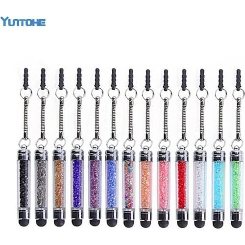 Wholesale - Luxury Diamond Crystal Touch Screen Capacitive Stylus Ball Bling Pen Pens For Cellphone iphone PC Tablet 300pcs/lot