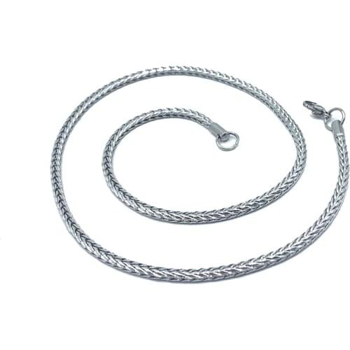 Foxtail Necklace Men Link Chain 304 Stainless Steel Necklaces 3.5MM Hip Hop Jewelry Gifts USENSET