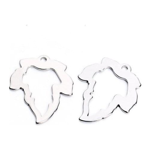 20pcs/lot 16mm*19mm stainless steel Leaves Connector Metal Alloy Pendant For DIY bracelet Jewelry Making f4se