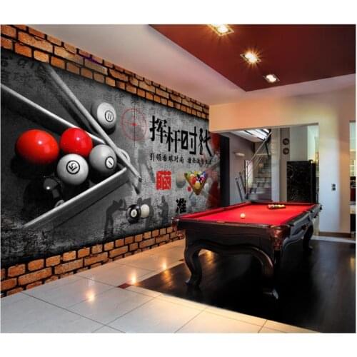 Custom Gym murals wallpapers 3d mural wallpaper for walls 3 d Billiard hall billiard room brick wall background wall papers
