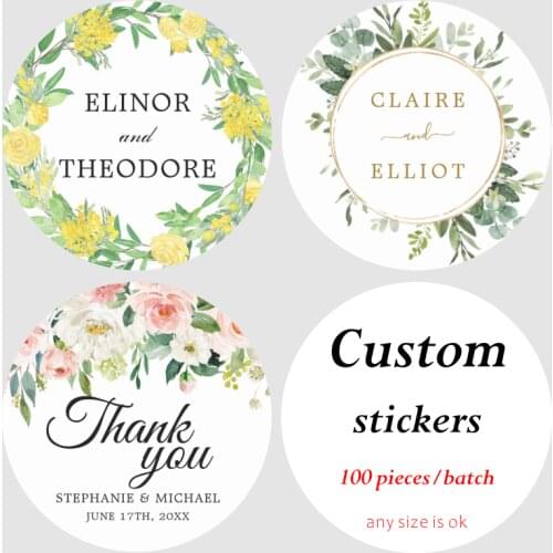 Custom stickers/Wedding Stickers printed LOGO transparent adhesive label /Design Your Own Stickers/Personalized stickers