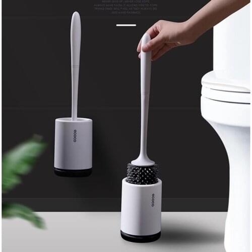 Portable Toilet Brush Durable Type Plastic Toilet Brush Holders Bathroom Accessories Sets Soft Brush No Dead Corner Fashion
