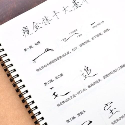 Shoujinti Copybook Basic Strokes Poem Calligraphy Copybook Song Huizong Shoujinti Copybook Beginner Hard Pen Calligraphy Book