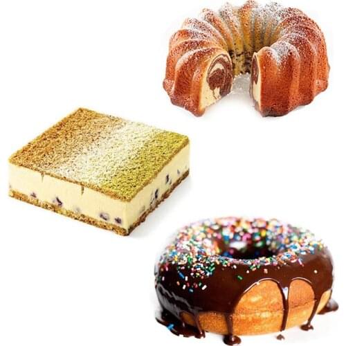 Random Color Chiffon Cake Mold Donuts Square Shaped Silicone Mousse Mold Sponge Cake Baking Dish Form Cake Decorating Tool