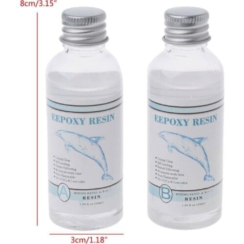 3 Ounce Clear Crystal Resin Quick Curing AB Resin 1:1 Clear Hard Epoxy Resin Jewelry Making for Molds Casting Resin Art