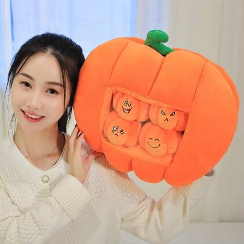Super cute plush toys cute pumpkin pillows with four little pumpkins in it