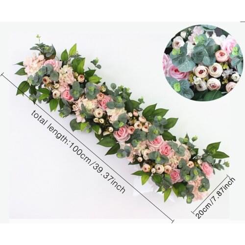 1M wedding decor luxury Road cited artificial flore rose peony hydrangea mix DIY arched door Flower Row T station Christmas wall