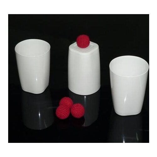 Three Cups And Three Balls (Porcelain White,Plastic) - Magic Tricks,Close Up,Mentalism,Comedy,Stage,Accessories,Magie Toys