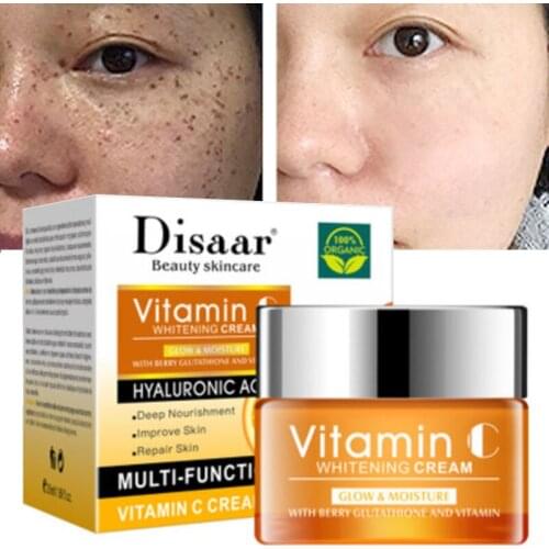 1Pcs Face Cream Moisturizing Brighten Repair Nourishing Anti-Wrinkle Anti-Aging Fade Fine Lines Spots Vitamin C Skin Care 50ml
