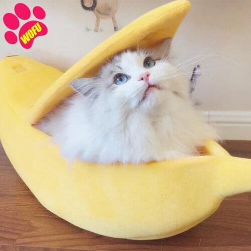 WOFUWOFU Banana Pet Dog Cat home litter Bed House for Mat Durable Kennel Doggy Puppy Cushion Cat Supplies Basket Warm Portable