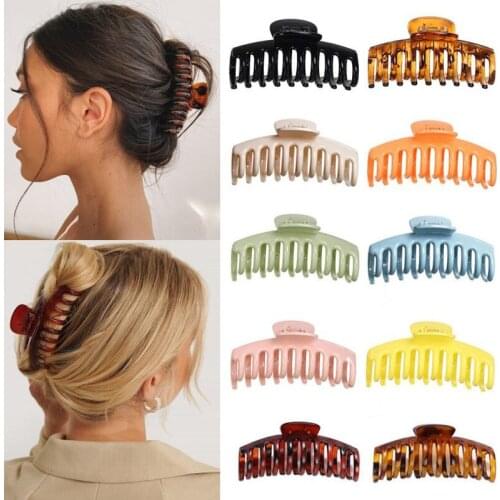 MueRaa Large Fashion Women Girls Hair Clip Hair Claw Crab Hair Accessories Ponytail Clips Elegant Solid Color Hair Accessories