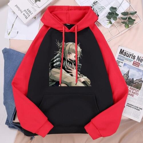 My Hero Academia Fuuny Printing Female Hoodie Hip Hop Casual Hoodies 2021 Spring New Raglan Hooded Harajuku Woman Streetwear