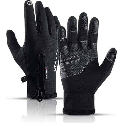 Winter Men Women Cycling Gloves Full Finger Touch Screen Antislip Waterproof Windproof Warm Thermal Fleece Bike Bicycle Gloves