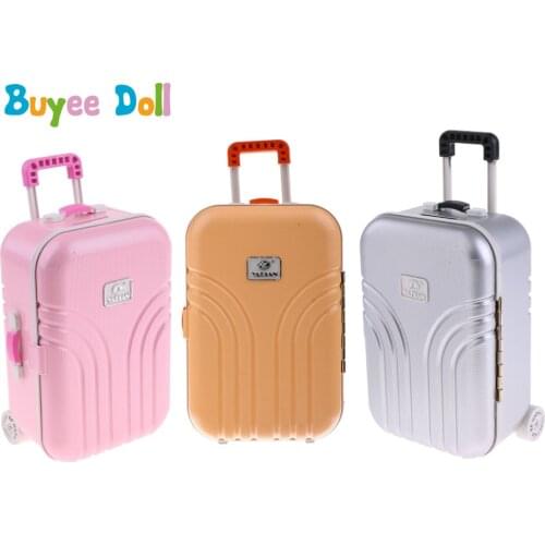 1:6 Scale Fashion Suitcase Travel Luggage Cases for 18inch Doll, 16inch Doll, 40-60 Doll Trunk