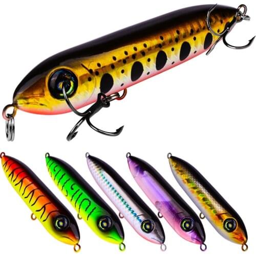 1pcs Snake Head Pencil Bait 6 Colors 10.2cm/11.5g Fishing lure Floating Crankbait Sea Bass Pike Topwater 3D Eyes Plastic Wobbler