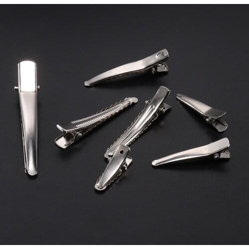 20pcs/lot 25/30/40/45mm Metal Single Prong Alligator Hair Clip Base For DIY Hairpins Jewelry Making Findings Accessories