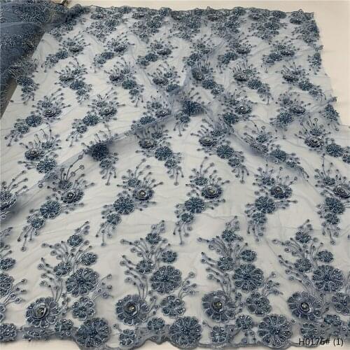 MIQIER 2020 High Quality African nigerian tulle Lace Fabric cotton fabric Embroidery fabric with sequins Party Dress guipure