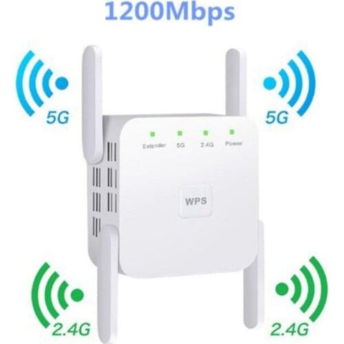 5Ghz Wireless WiFi Repeater 1200Mbps Router dual-frequency Wifi Booster 2.4G Wifi Long Range Extender Signal Amplifier Repeater