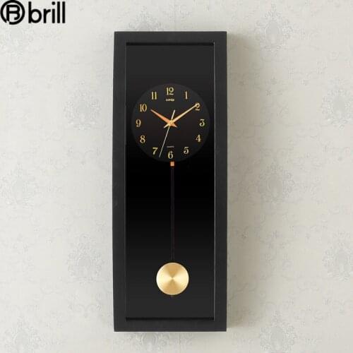 Large Black Wall Clock Vintage Pendulum Clock Shabby Chic Oversized Clocks Wall Home Decor Living Room Decoration Retro Horloge
