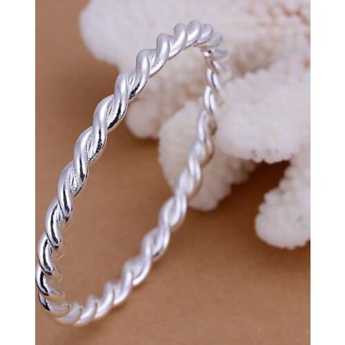 B148 free shipping sterling bangle bracelet, fashion jewelry Twisted Round Ring Bangle /ahkaiyra akmajbta silver color