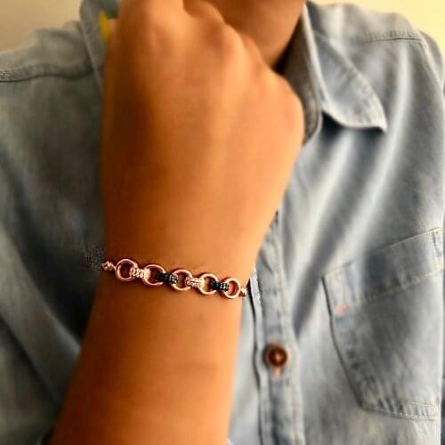 My evil eye 925 Sterling Silver Elevator Wristband Women Girls Jewelry Accessories Fashion Handmade Bracelet