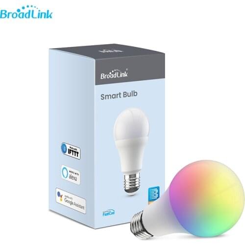 BroadLink LB27 26 Smart Wi-Fi RGB Bulb Dimmer Timer Light Works With Google Home & Alexa