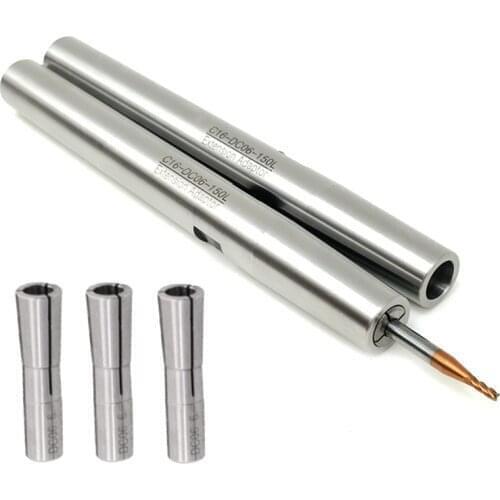 1set C16 slim collet chuck 16mm ST16 DC6 150L+3pcs 3mm 4mm 6mm collets pull back extension adapter tools holder post pull cnc