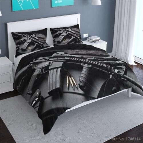 Twin Full Queen King Size Bedding Set Counter Strike Shooting Game Printed Comforter Cover Set Comfortable Bed Linens Bedclothes