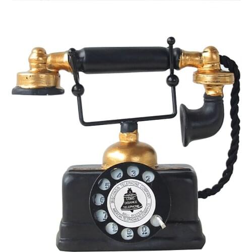 European Retro Resin Vintage Telephone Living Room Cafe Home Decoration Ornament Creative For Office Display Crafts Party Favor