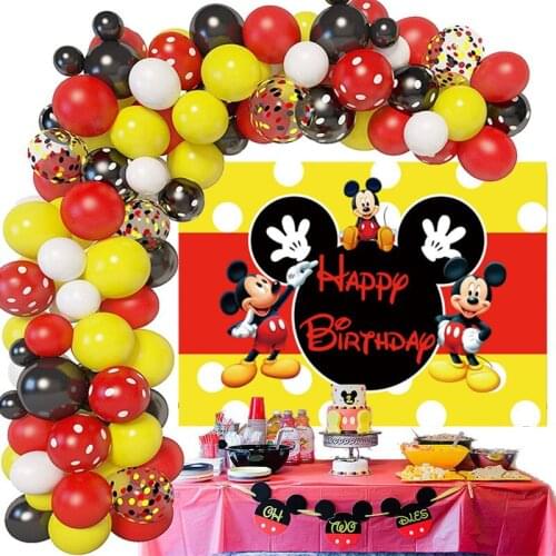 Mickey Mouse Backgrounds Birthday Party Supplies Balloon Garland Arch Kit Mickey Birthday Backdrop Baby Shower Party Decorations