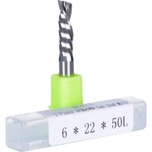 20pcs Up Down Cut 6x22mm Single Flute AAA Solid Carbide CNC Router Endmill Compression Wood Tungsten End Milling Cutter