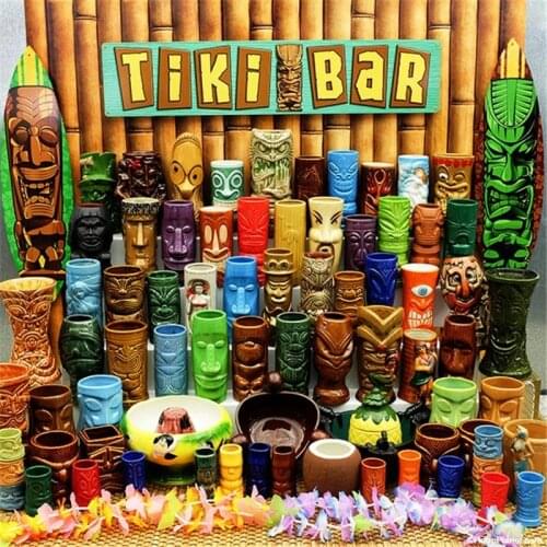 Hawaii Tiki Mugs Creative Porcelain Beer Wine Mug Drink Cup Bar Tool