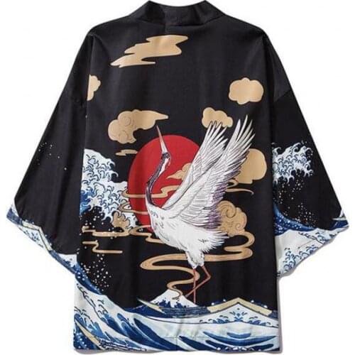 Asian Style Printed Kimono Japanese Oriental Cardigan Beauty Male Female High-quality Haori Obi Yukata