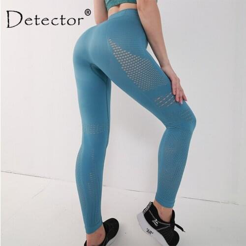 Detector Seamless Gym Leggings for Women Fitness High Waist Yoga Pants Sport Tights Push up Sexy Mesh Legging Running Sportswear