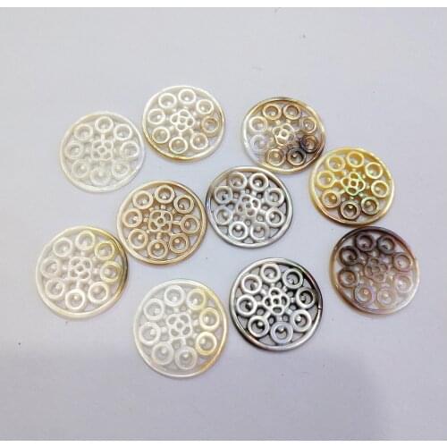 Natural Shell Fancy DIY Hollow Flower Pendant Shells Carved Jewelry Charms Pendants For Jewelry Making Crafts Necklace Earring