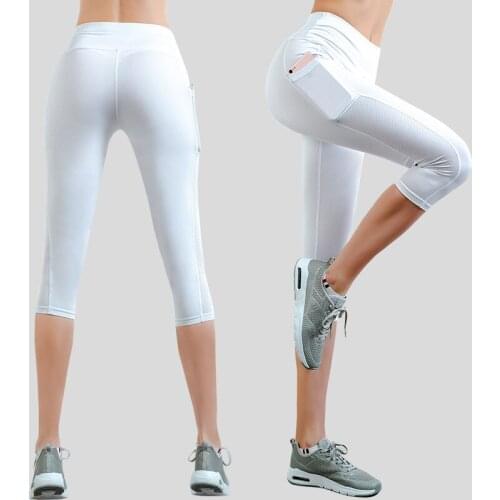 2021 New Yoga Pants Ladies Quick-drying Nude Fitness Pants Sweating Running High Waist Hip Sports Cropped Pants